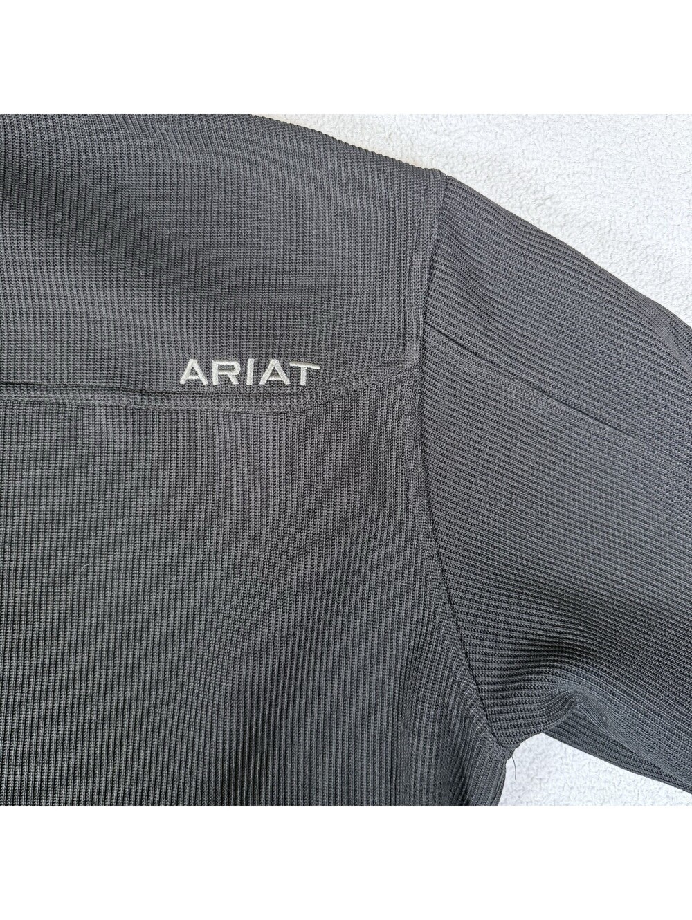 Ariat Mens XXL Black Textured Knit Full Zip Jacket Zip Pockets Equestrian - Picture 4 of 10